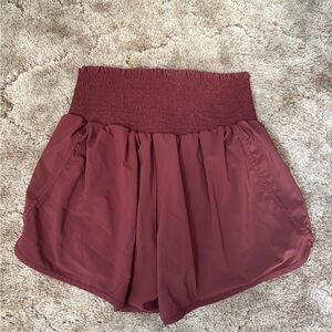 Aerie High-Waisted Maroon Shorts
